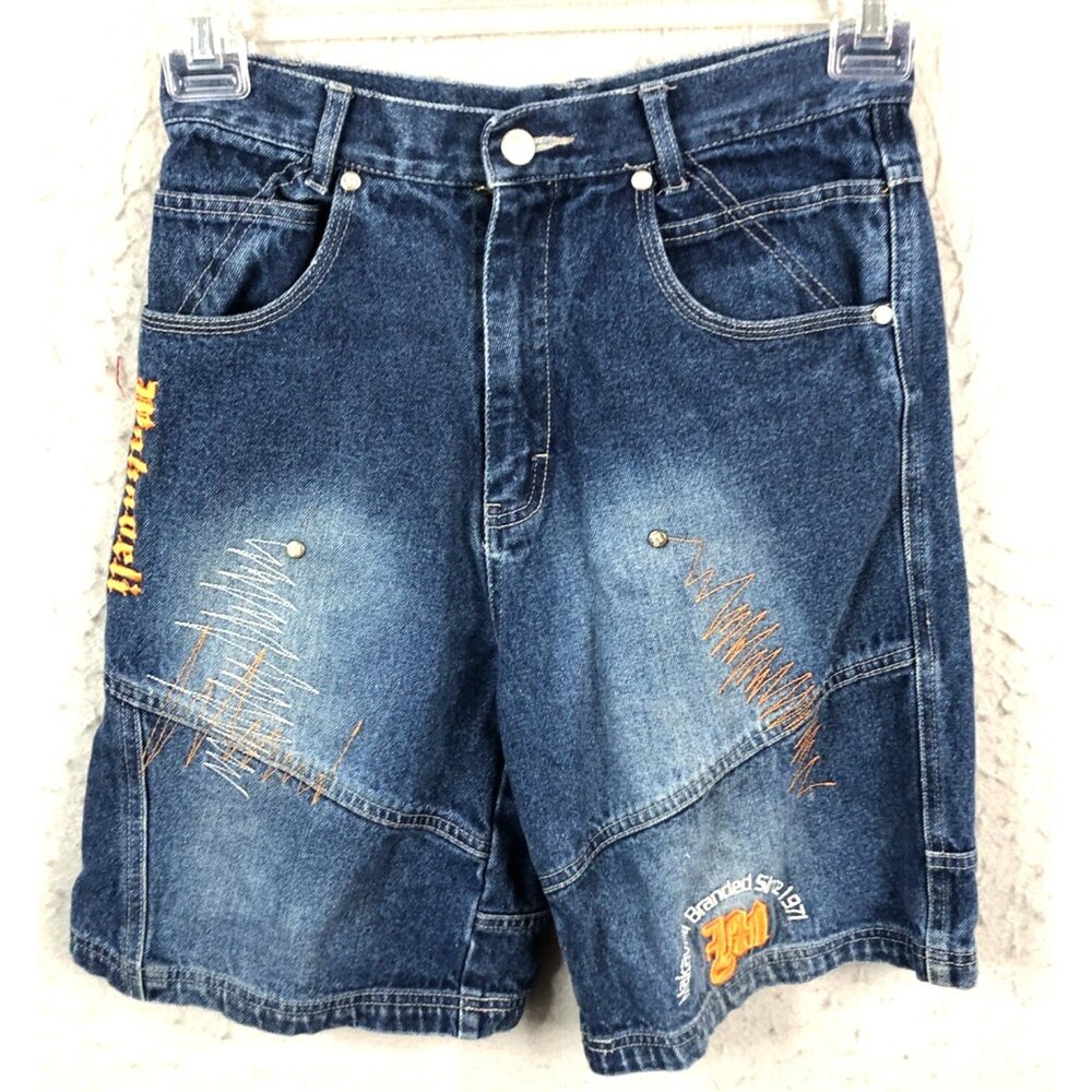 Vintage Makaveli Shorts Boy 16 Youth Denim Bermuda Hip Hop Y2K Baggy Loose Retro